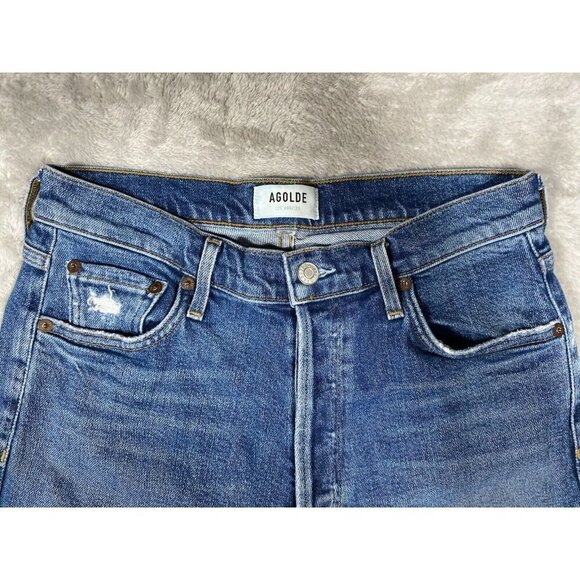 AGOLDE Nico High Rise Skinny Jeans - Button Fly - Dark Wash - Made in USA -27 - Picture 5 of 14